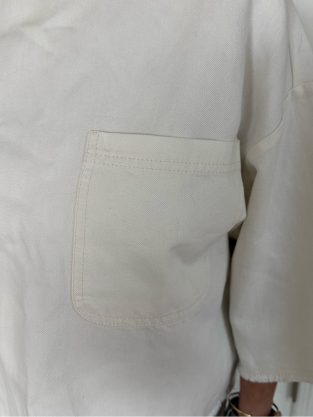 NWT TWP Ex T White Zip-Front Crewneck Top - Picture 9 of 12